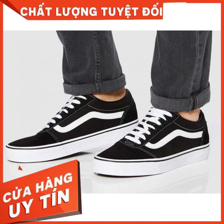Giày Sneaker 𝐕𝐚𝐧𝐬 - Giày 𝐕𝐚𝐧𝐬 𝐎𝐥𝐝 𝐒𝐤𝐨𝐨𝐥 dáng thể thao đen kẻ trắng nhung nỉ cao cấp nam nữ, đế đúc chắc chắn, cá tính
