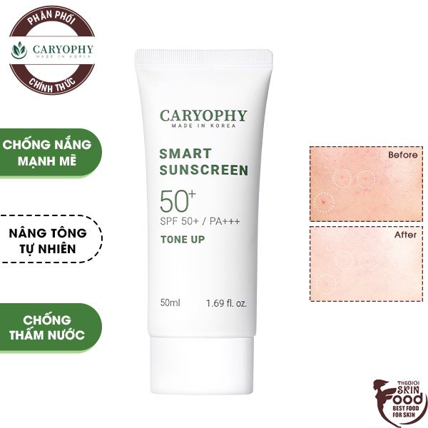 Kem Chống Nắng Đa Chức Năng Dưỡng Ẩm, Ngừa Mụn Caryophy Smart Sunscreen Tone Up SPF50+/Pa+++ 50ml