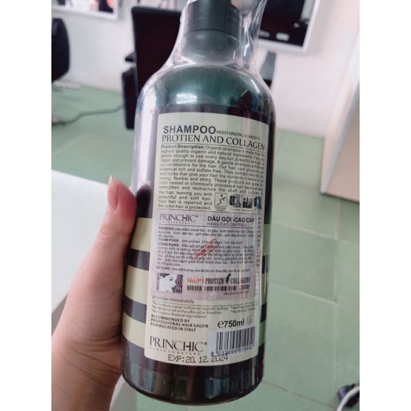 CẶP DẦU GỘI XẢ princhic  PROTEIN COLAGEN  chai to 750ml