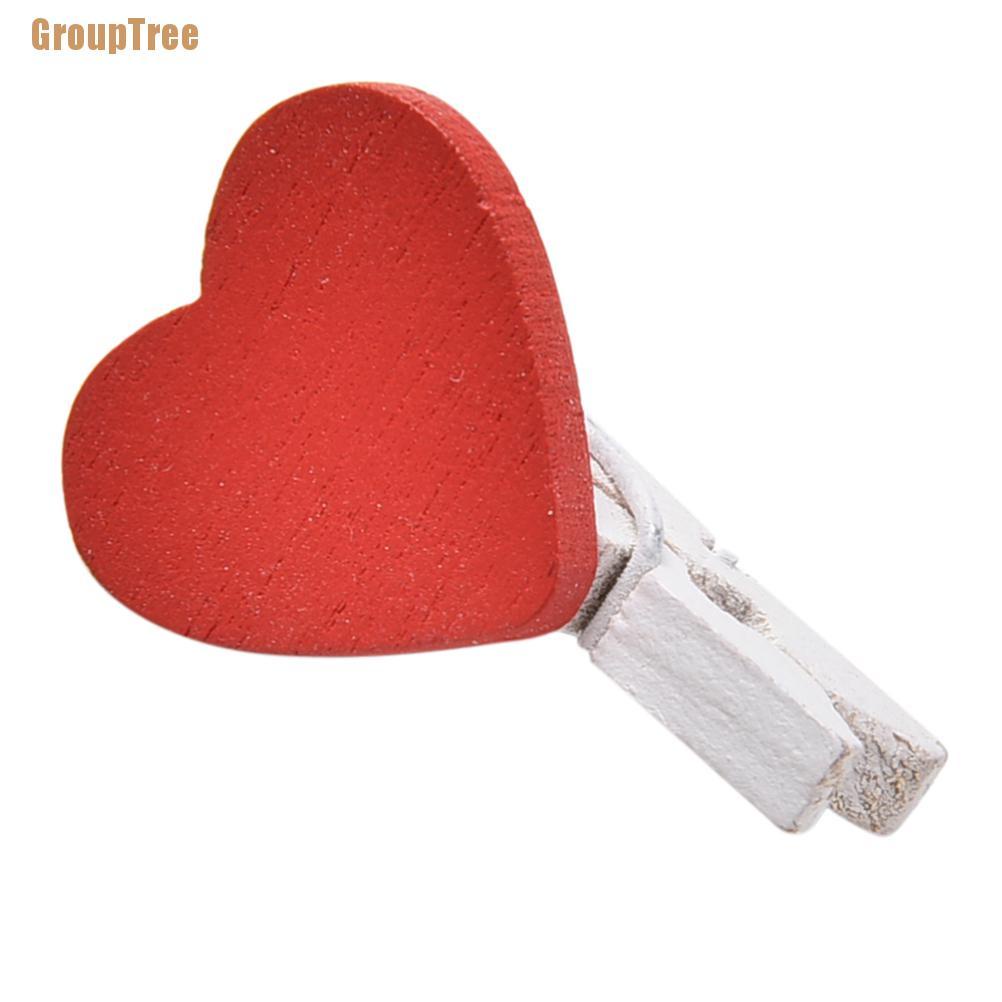 Set 20 kẹp gỗ hình trái tim độc đáo sáng tạo để trang trí