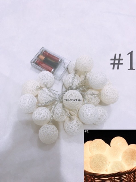 Dây đèn cotton ball Thái Lan/ CHỌN MÀU