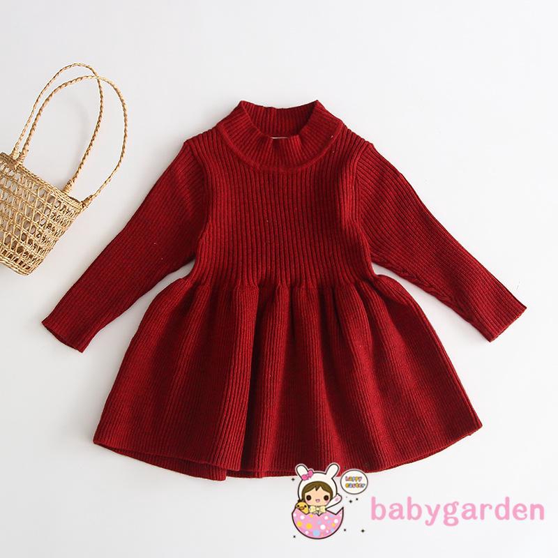 Đầm len tay dài xinh xắn cho bé