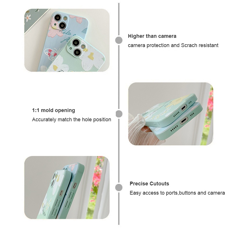 Flowers Blueberry Soft Silicone Phone Case For iPhone 6 6s 6s Plus 6s Plus 7 8 7 Plus 8 Plus iPhone 11 iPhone 12 iPhone 13 Straight Edge Ultra Thin Back Cover