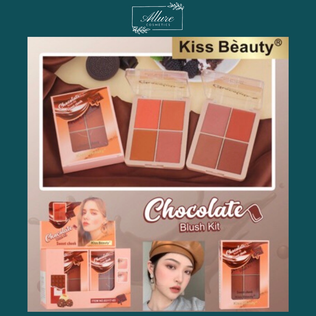 [ GIÁ SỈ ]Bảng phấn má hồng 4 ô của hãng KISS BEAUTY