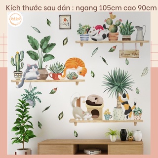Decal dán tường Kệ cây A62 - Decal dán tường Hàn Quốc