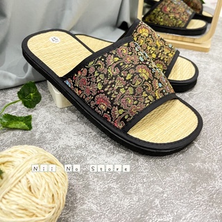 [ND015] Dép chiếu cói ngang quai gấm đế nhẹ