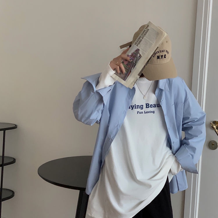 Áo sơ mi nữ tay dài màu vàng phong cách mùa thu mới