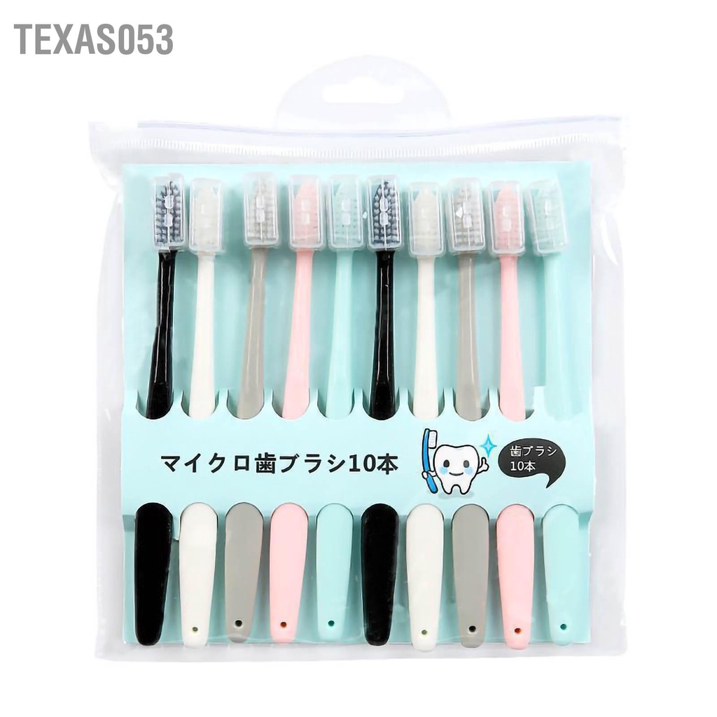 Texas053 Bàn chải đánh răng dành cho người lớn mềm nhiều màu Bộ bàn có nắp để chăm sóc miệng