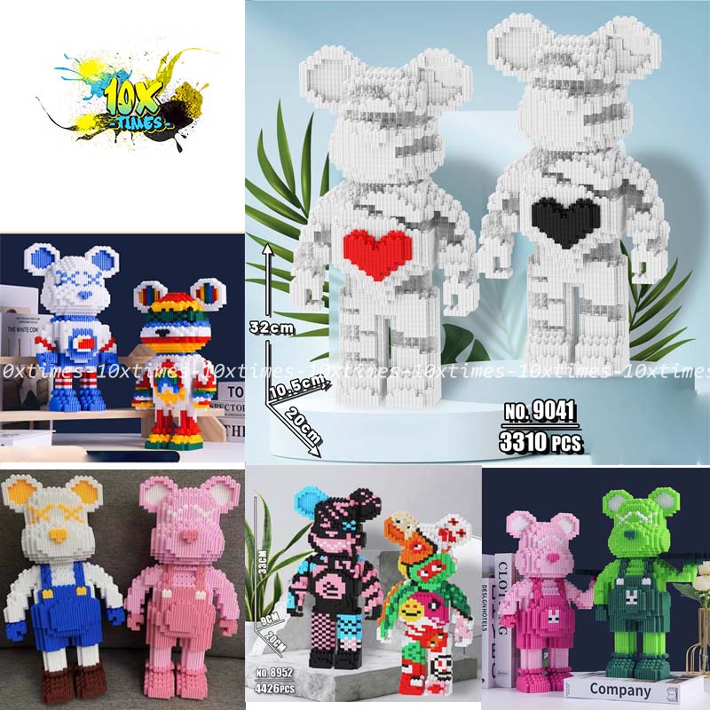 Combo 2 bộ lắp ráp gấu bearbrick size 30 cm nhiều mẫu tặng sinh nhật bạn trai bạn gái