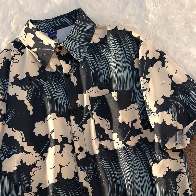 Áo Sơ Mi Tay Ngắn Họa Tiết Hoa Thời Trang Dành Cho Nam