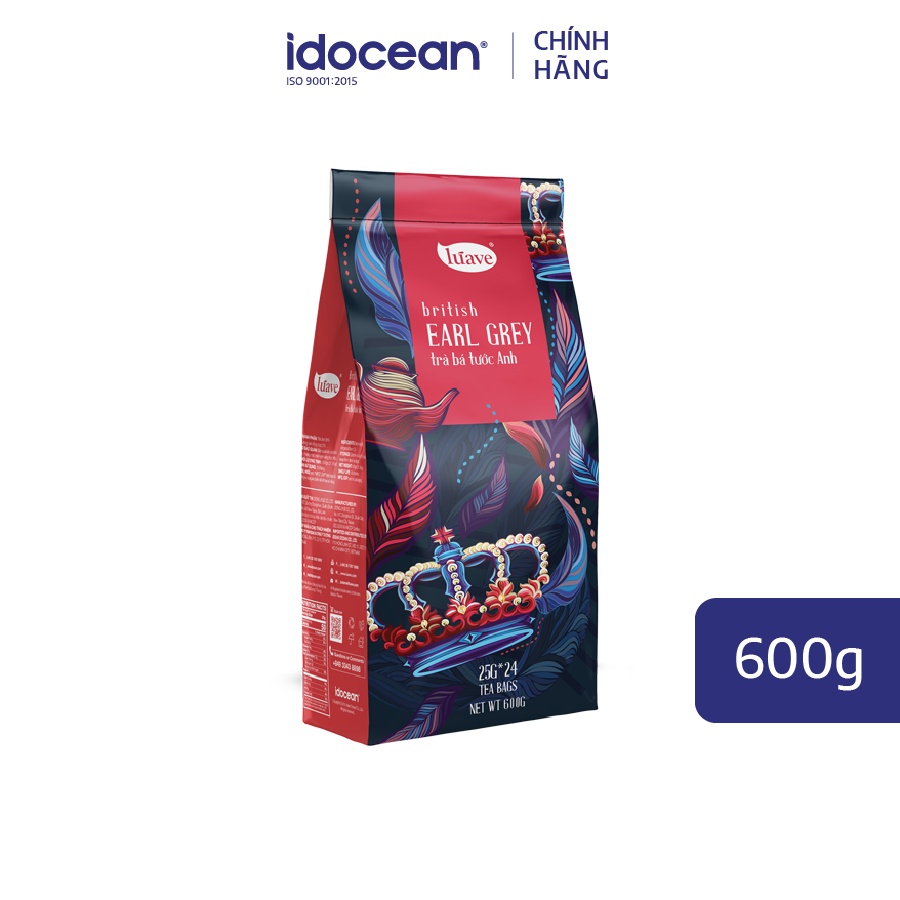 Trà Túi Lọc Bá Tước Anh Quốc Lúave (British Earl Grey Tea), trà đen hương cam đặc biệt - 25g x 24 túi