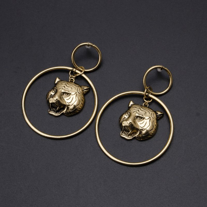 Bông Tai Hình Đầu Hổ Thiết Kế Đơn Giản Thời Trang Dự Tiệc Cho Nữ