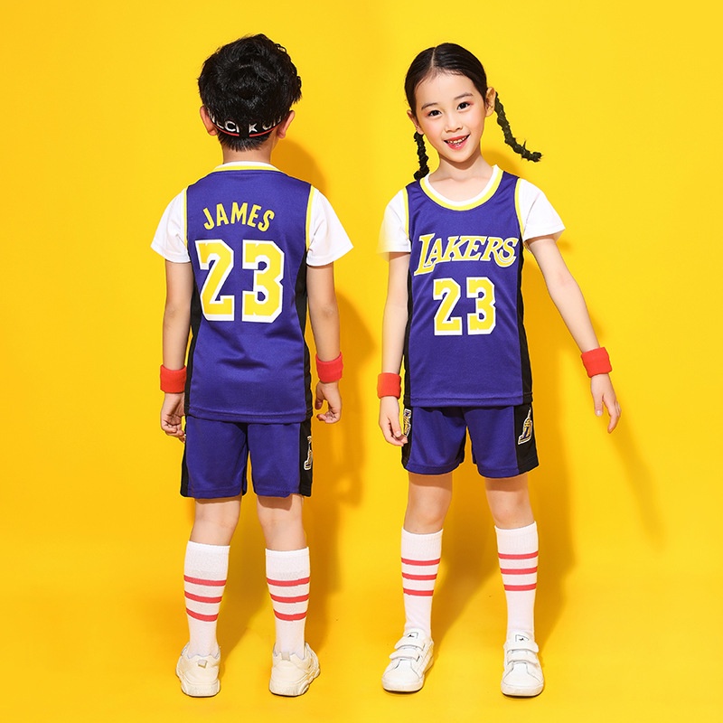 Bộ đồ thể thao bóng rổ phong cách cá tính có tay cho bé trai và bé gái