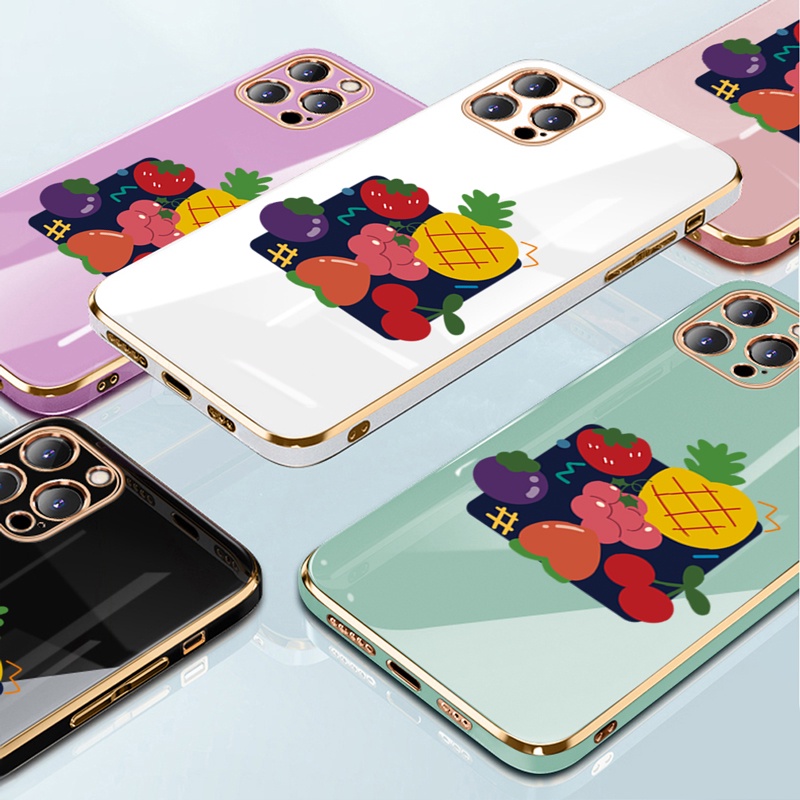 Ốp Điện Thoại Silicon Mềm Chống Sốc Mạ Màu Họa Tiết Trái Cây 6D Cho SAMSUNG GALAXY J4+ J5PRIME J6 J6+ J72015 J7PRO J7PRIME J8