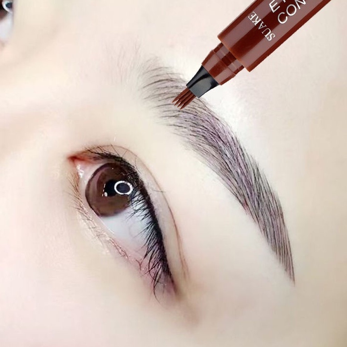 Bút Kẻ Chân Mày 4D Đầu Chia 4 Ngạnh Màu Nâu Trang Điểm Tự Nhiên Lâu Trôi Kháng Nước