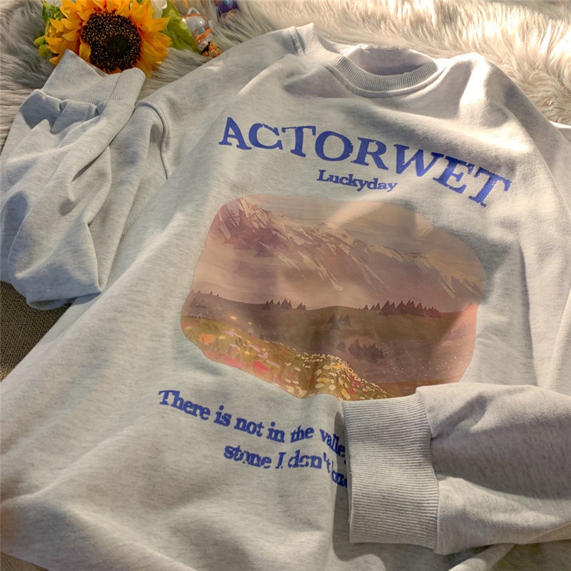 Áo sweater Cổ Tròn Dáng Rộng Thời Trang Thu Đông Cho Nữ