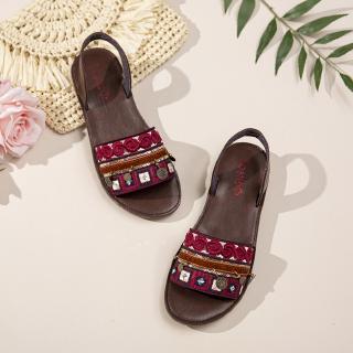 Giày Sandal Nữ Đan Len Đính Đá Pha Lê