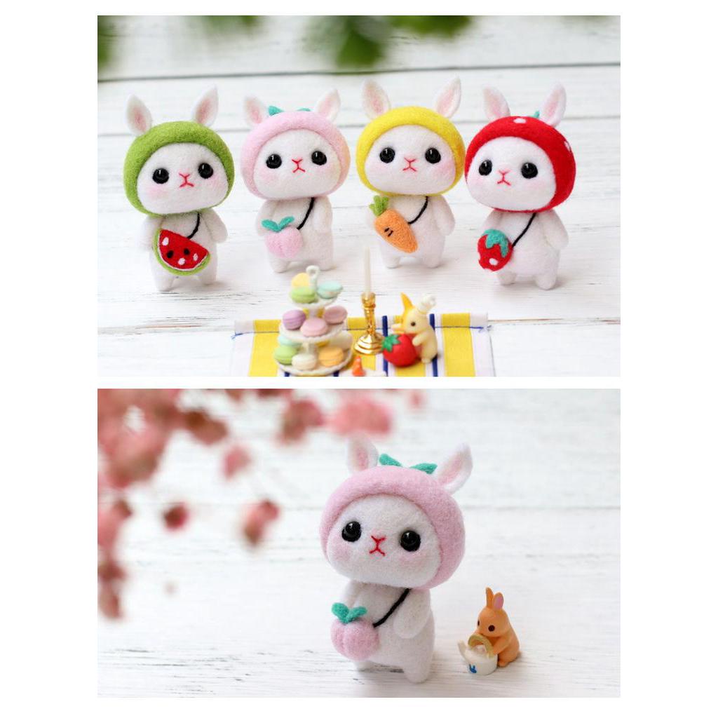 Cute rabbit doll/wool felt material cartoon pendant/make your own doll material kit