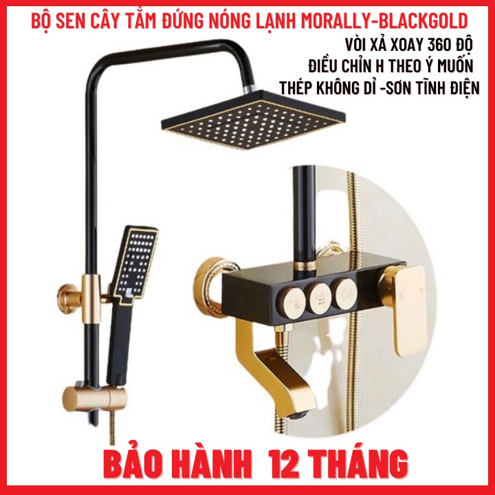 Bộ Sen cây tắm đứng nóng lạnh MORALLY- BLACKGOLD chất liệu đồng sơn tĩnh điện Phong cách Châu Âu Kiểu Dáng Cổ Điển