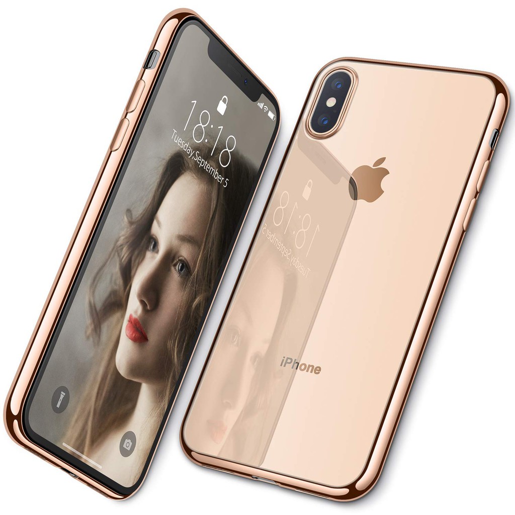 Ốp lưng TPU mềm trong suốt siêu mỏng mạ chrome cho IPHONE6 7 8P XS MAX XS XR 11 12 13 Pro max 13 12 Pro Ốp điện thoại