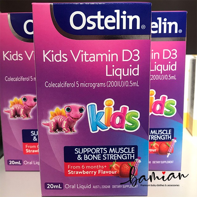 Vitamin D dạng nước cho trẻ Ostelin Kids vitamin Liquid 20ml của Úc