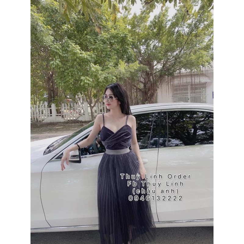 ÁO NHUNG 2 DÂY XOẮN NGỰC MS90100