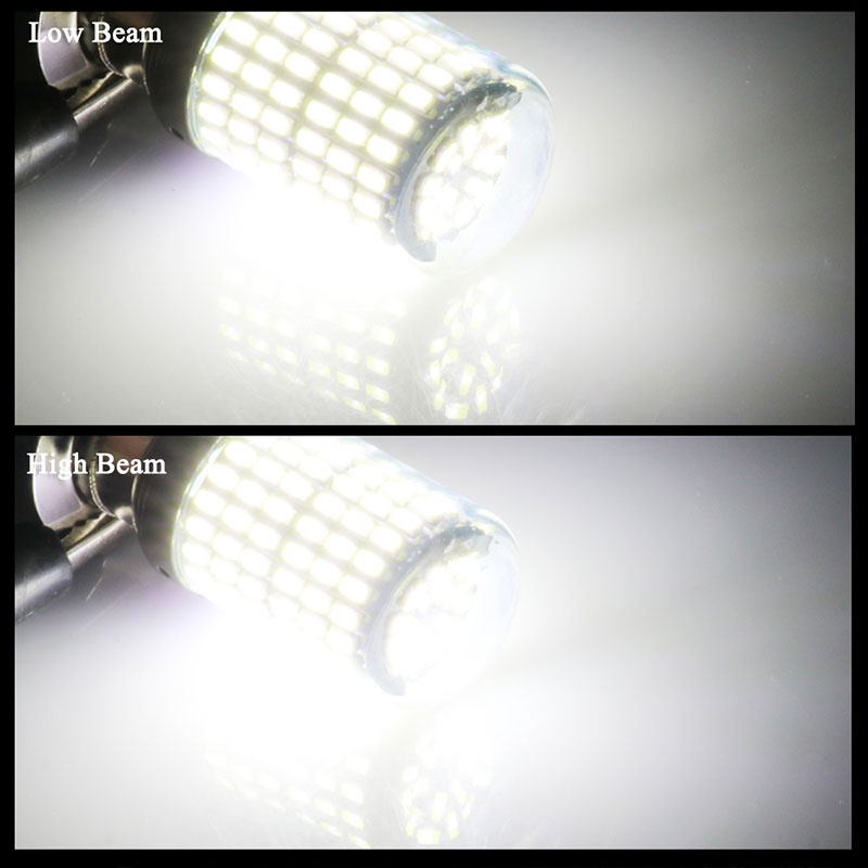 1 Đèn Pha LED 12V H4 P15D BA20D 4014 144SMD Cho Xe Máy