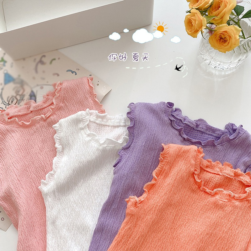 Áo Sát Nách Bảo Vệ Bụng Cho Bé Gái 0-3 Tuổi