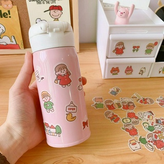 Set miếng dán sticker decal sổ vở cô bé 40 miếng