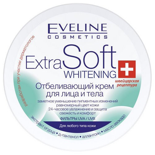 Kem dưỡng trắng da mặt và Body Extra Soft Whitening Eveline 200ml
