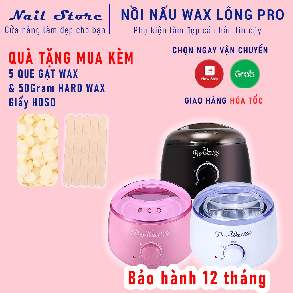 [Mã COSDAY giảm 8% đơn 150K] Bộ nồi nấu sáp wax nóng prowax 100 waxing nóng wax hard bean - bảo hành 12 tháng