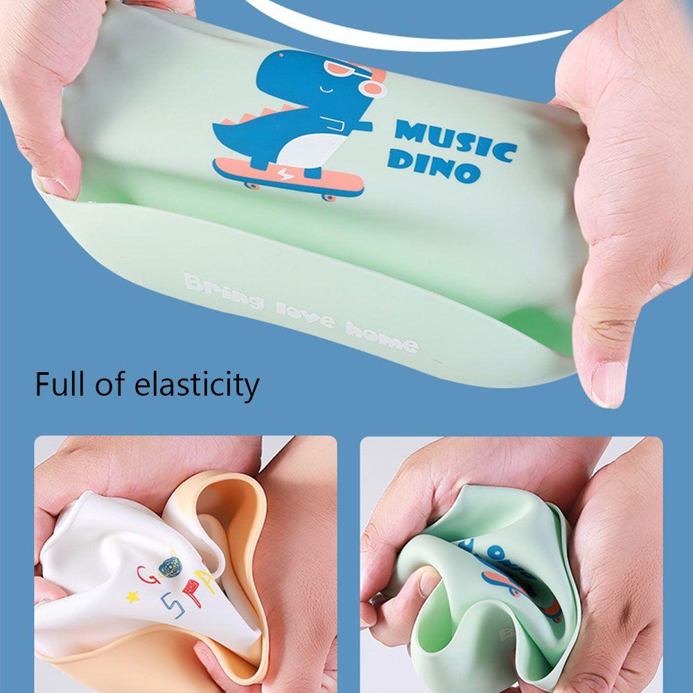 JUNE Yếm Ăn Silicone Hình Động Vật Có Thể Điều Chỉnh Dành Cho Bé