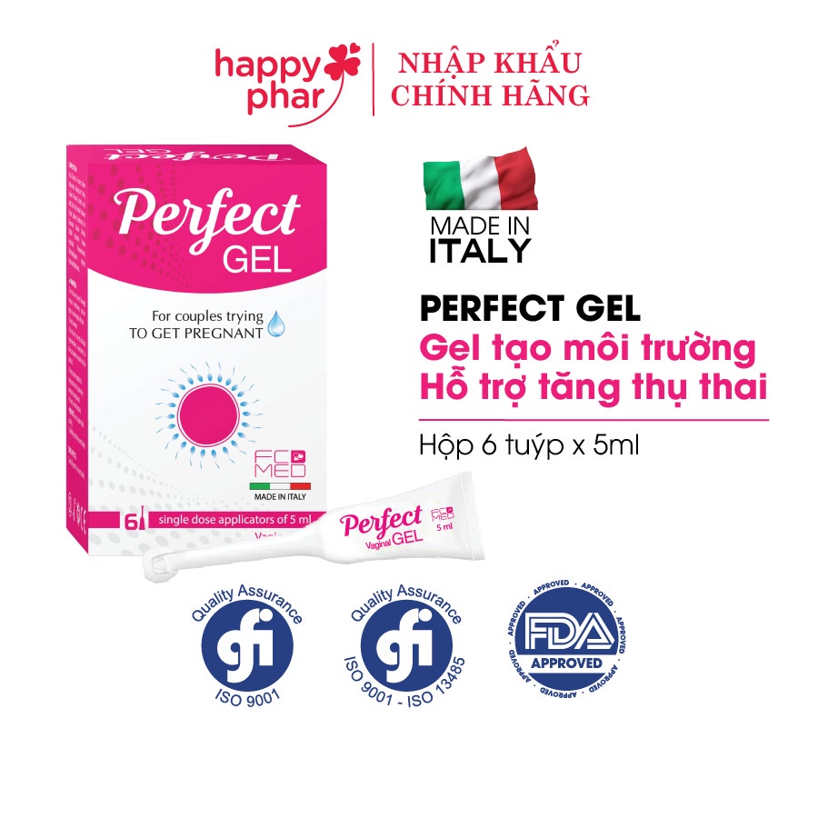Gel tạo môi trường tăng thụ thai Perfect Gel hộp 6 tuýp 5mL