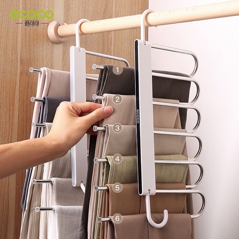 Móc Treo Quần Áo 5 Trong 1 Bằng Thép Không Gỉ Có Thể Gấp Gọn Tiện Dụng