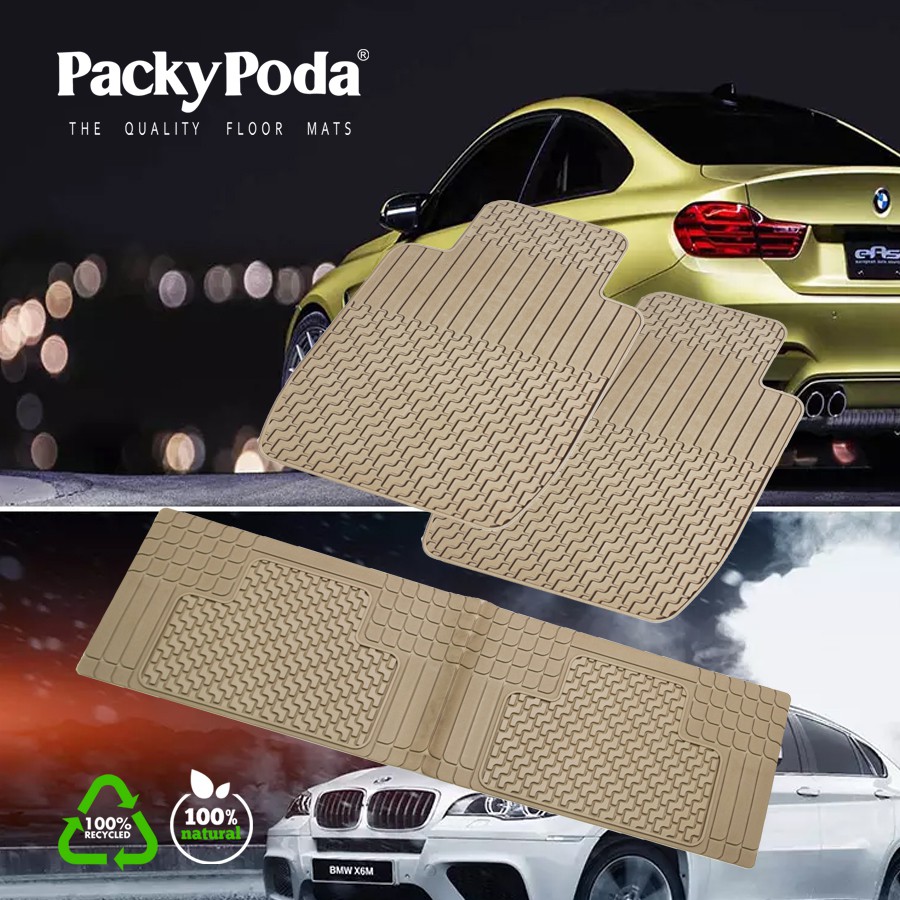 [Mã INCU300 giảm 10% đơn 499K] Bộ Thảm Lót Sàn Ô Tô PACKY PODA 9501-9507 Màu Xám 4 Chỗ - Nhập Khẩu Chính Hãng