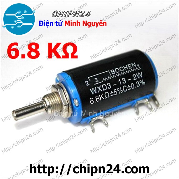 [1 CÁI] (F40) Biến trở WXD3 6K8 (WXD3-13-2W) (Biến trở Chiết áp tinh chỉnh xoay 10 vòng)