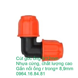cút góc - 05 cút góc ống mềm 12mm màu cam tưới nhỏ giọt