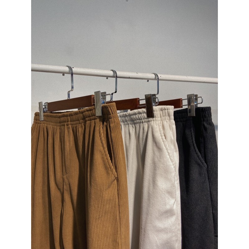 [Mã SKAMA06 giảm 8% tối đa 50K đơn 250K] Quần Nhung Tăm ống rộng vải xịn