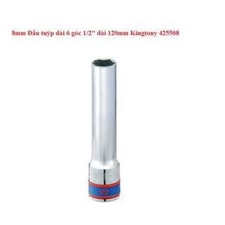 8mm Đầu tuýp dài 6 góc 1/2" dài 120mm Kingtony 425508