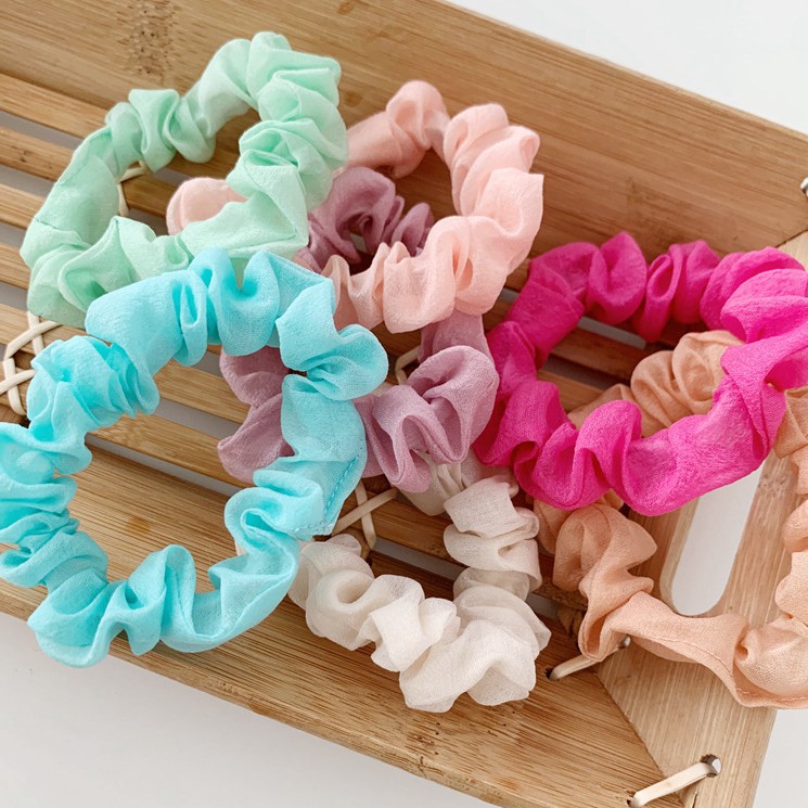 Scrunchies Cột Tóc Xoắn Hai Size Nhiều Màu Colorful