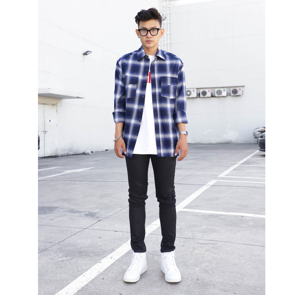 Áo sơ mi flannel sọc caro nhiều màu