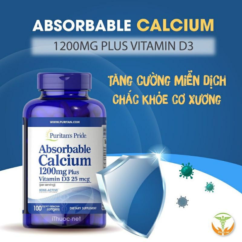 [ Date 2/2024]  Viên Uống canxi ngừa loãng xương Absorbable Calcium 100v