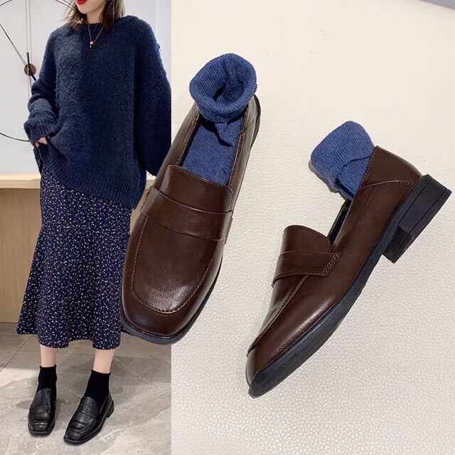 GIÀY ULZZANG NỮ MŨI VUÔNG VINTAGE | BigBuy360 - bigbuy360.vn