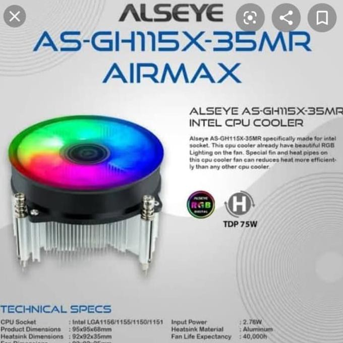 Quạt Tản Nhiệt Alseye As-gh115x 35mr 1512 Chất Lượng Cao