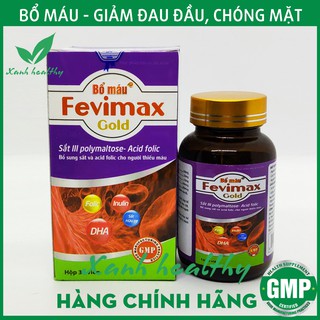 Fevimax Gold bổ sung Sắt, Acid Folic cho  phụ nữ mang thai và cho con bú người thiếu máu , - Hàng chính hãng