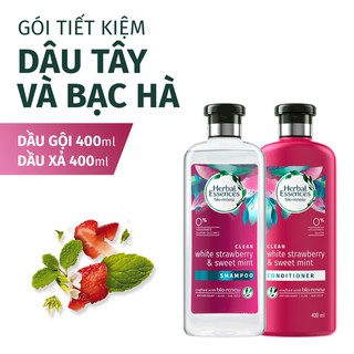 [Mã PG2112B giảm 8% đơn 199K] Bộ Gội Xả Herbal Essences Dâu Tây và Bạc Hà 400ml/ chai