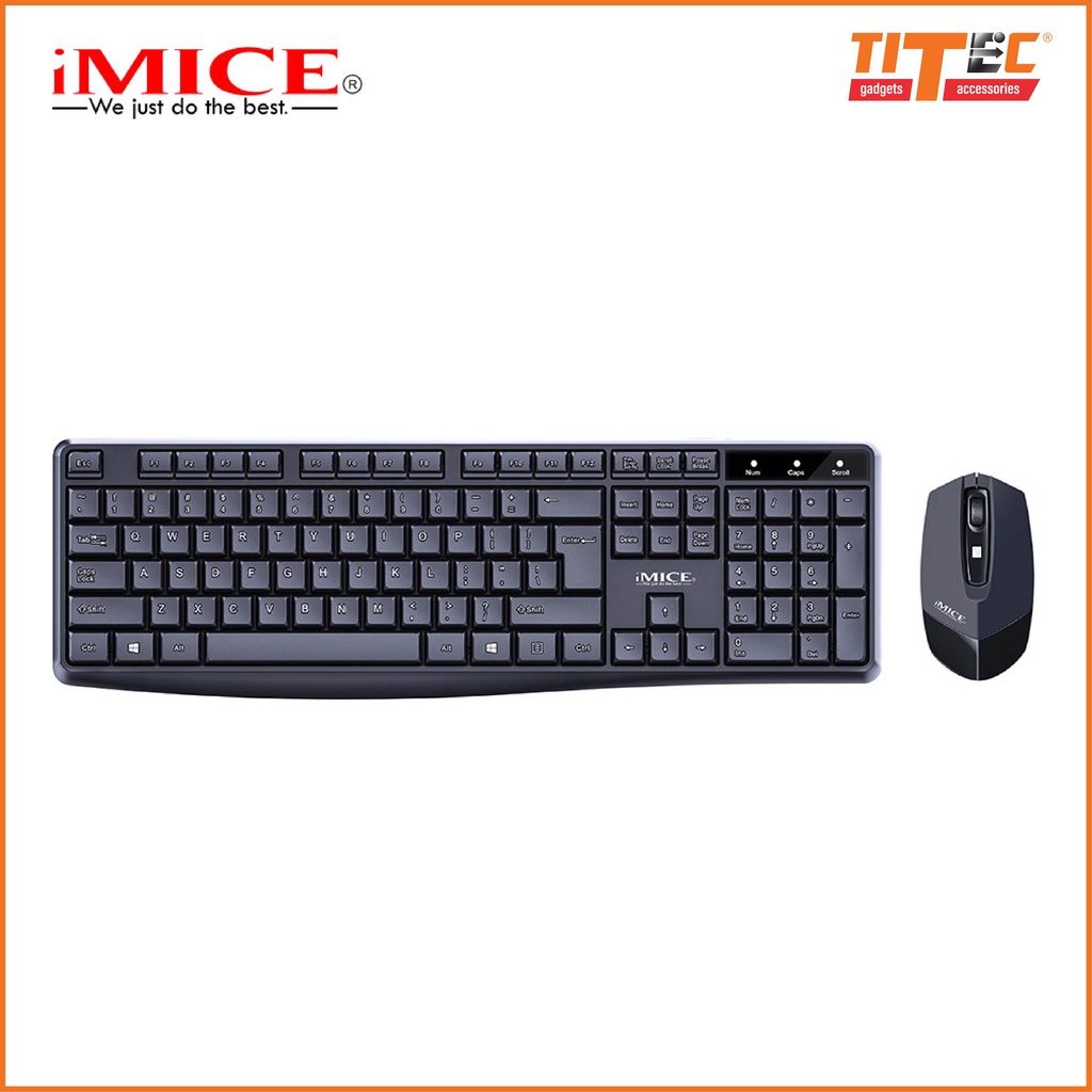Bộ phím chuột không dây IMICE AN100, 2400DPI, 104 nút bấm, kết nối USB Wireless - hàng chính hãng