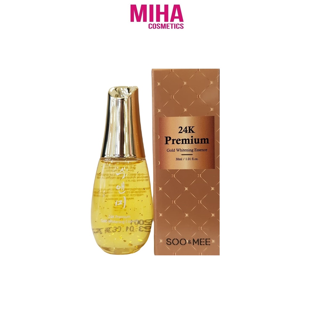 Tinh Chất Serum Vàng SOO &amp; MEE 24k Premium Gold Whitening Essance 30ml Hàn Quốc