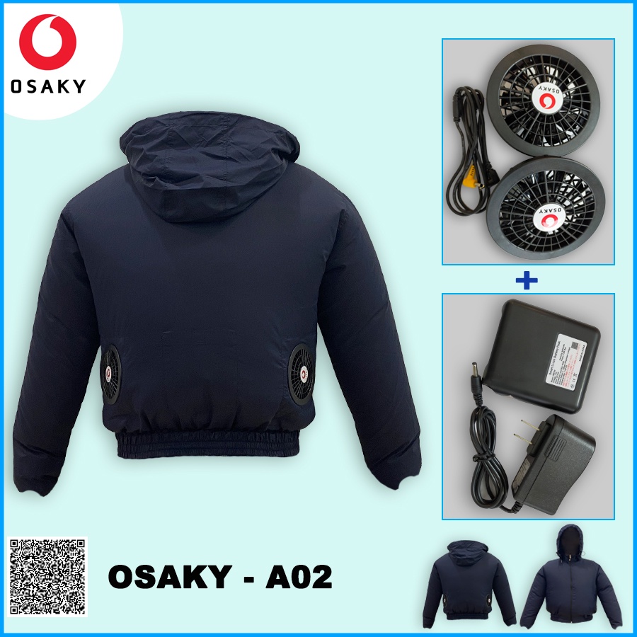 Áo Điều Hòa OSAKY Nhật Bản, Áo Khoác Điều Hòa Nhiệt Độ Cơ Thể Một Cách Tự Nhiên - Xanh Than