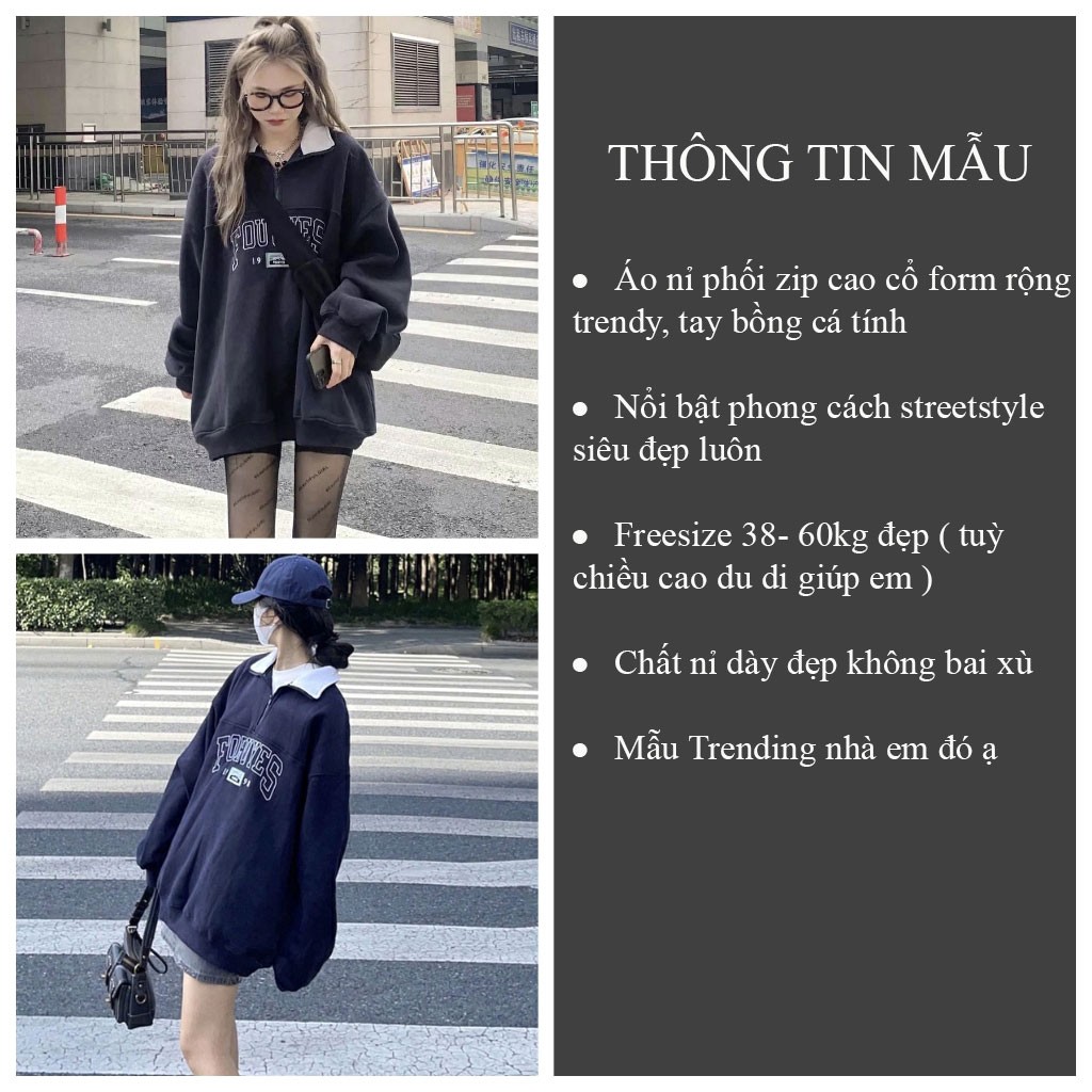 Áo nỉ Zip cao cổ FORUYS áo nỉ nữ hoodie Hàn Quốc_VIETSTAR | BigBuy360 - bigbuy360.vn